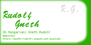 rudolf gneth business card